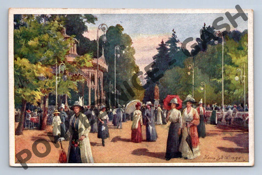 Pohlednice Františkovy Lázně promenáda (M1990)