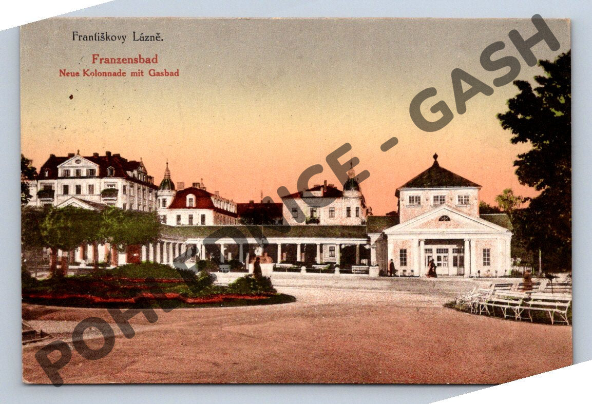 Pohlednice Františkovy Lázně Nová kolonáda kolorovaná PP 1906 (M1991)