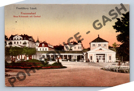 Pohlednice Františkovy Lázně Nová kolonáda kolorovaná PP 1906 (M1991)