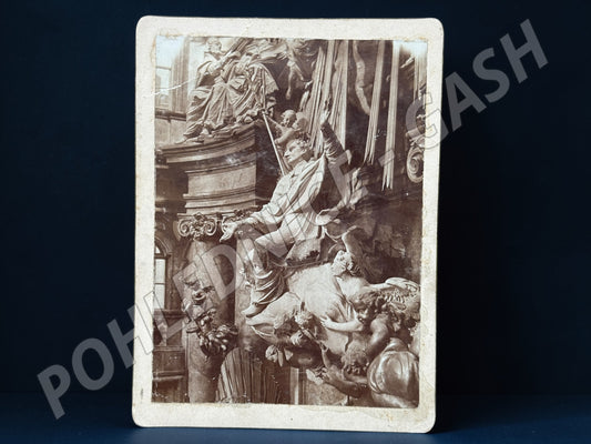 Stará fotografie barokní sochařská scéna (M19911)