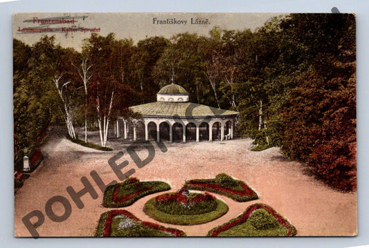 Pohlednice Františkovy Lázně Louisinenquelle kolorovaná 1902 (M1992)