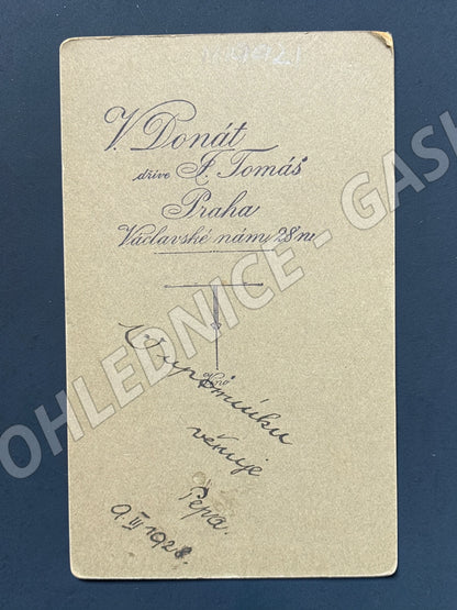 Stará fotografie Praha mužský portrét Donát Tomáš 1928 (M19921)