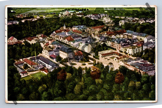 Pohlednice Františkovy Lázně Kirhaus Montreux kolorovaná 1928 (M1995)