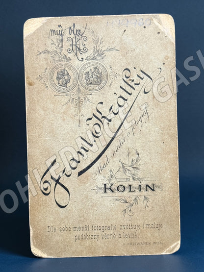 Stará fotografie Kolín voják v uniformě s knírem (M19960)