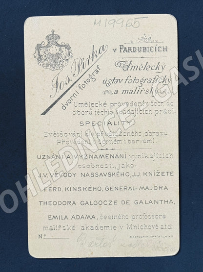 Fotografie Pardubice mladík v uniformě Jos. Pírka (M19965)