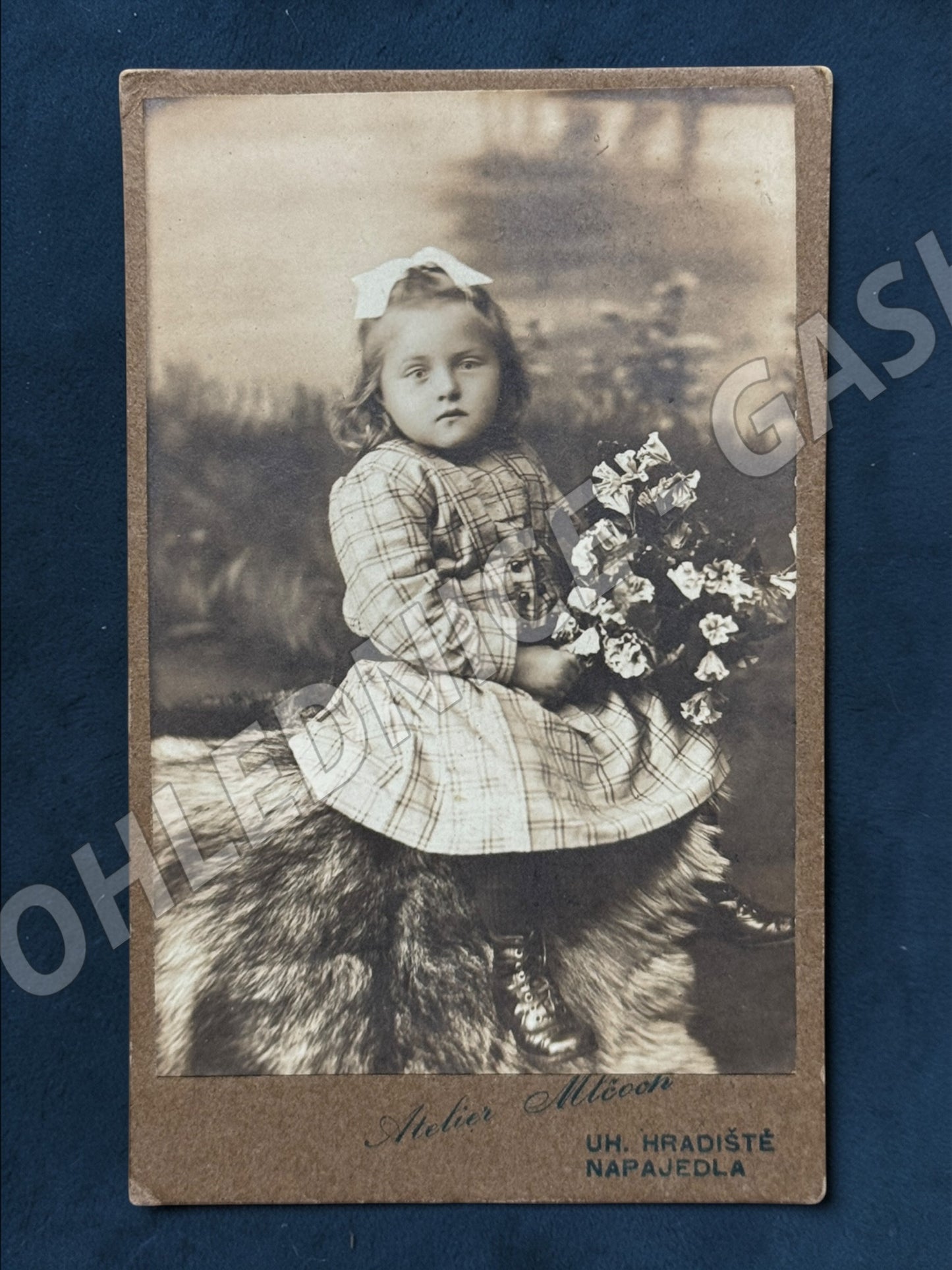 Fotografie Uh. Hradiště dívka s květinami ateliér Mlčoch (M19974)