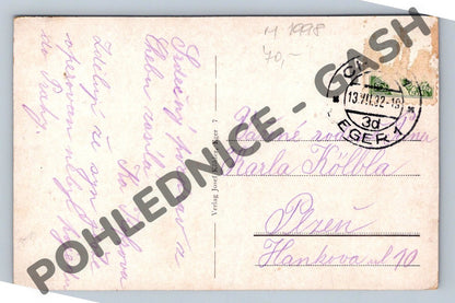 Pohlednice Cheb Eger pohled z Bismarckovy výšiny 1932 (M1998)