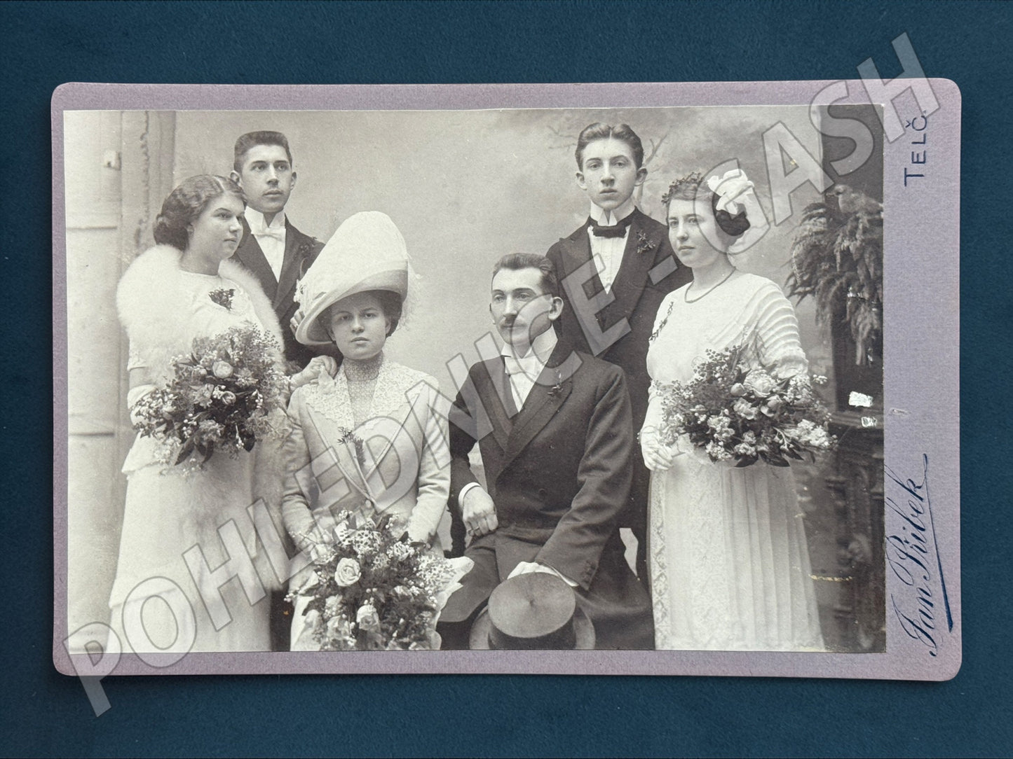 Stará fotografie Telč svatební hostina 1913 (M19987)