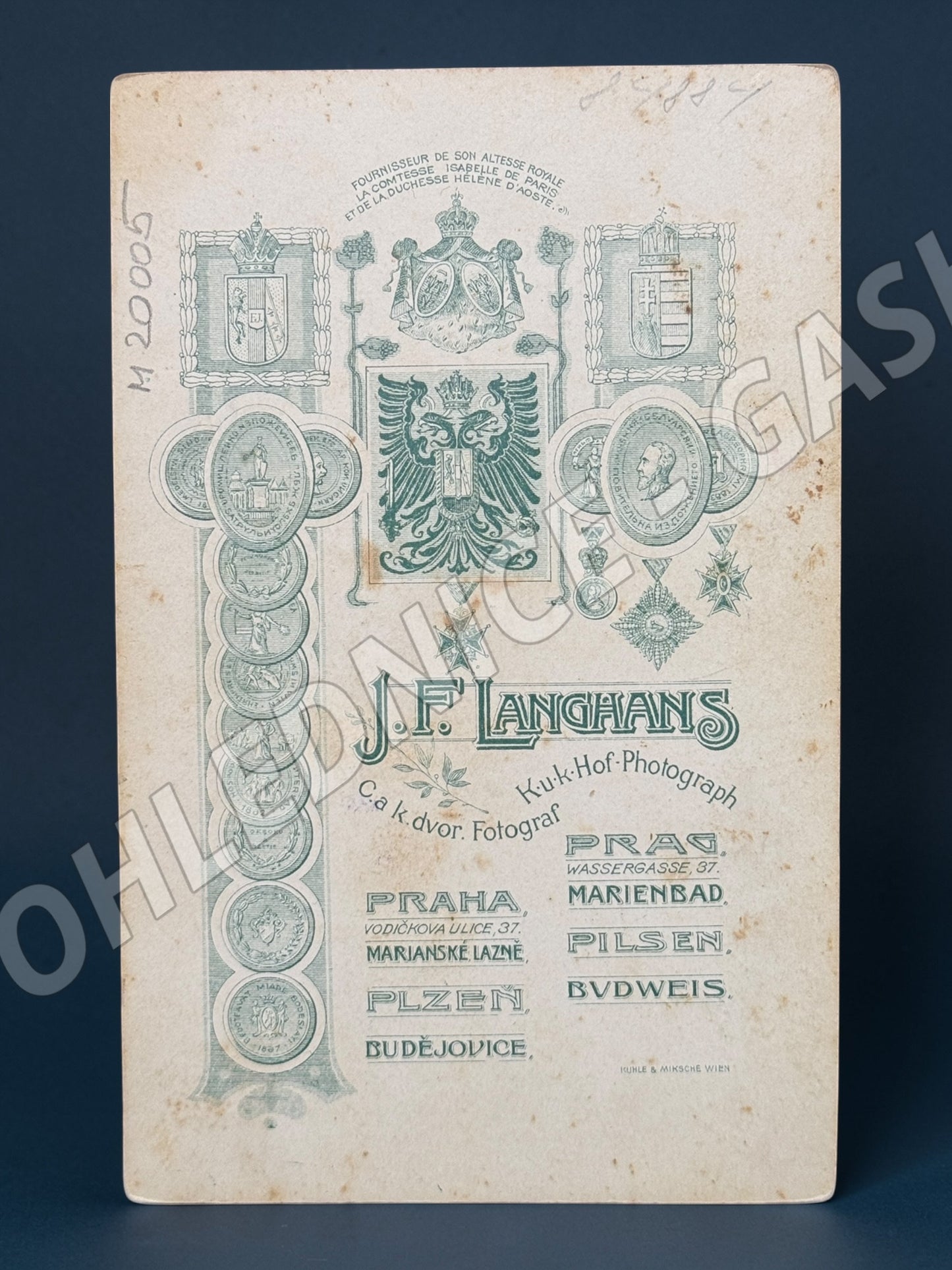 Stará fotografie Praha manželský pár ateliér Langhans (M20005)
