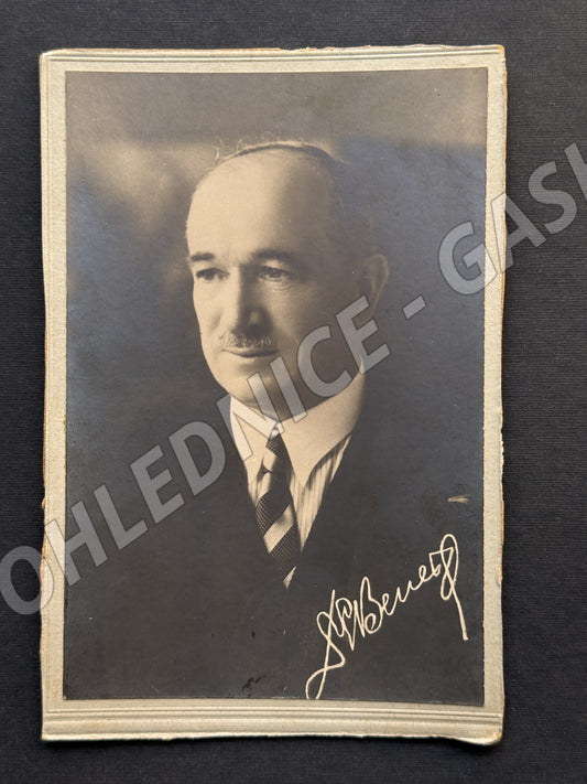 Stará fotografie portrét muže s podpisem Dr. Beneš (M20041)