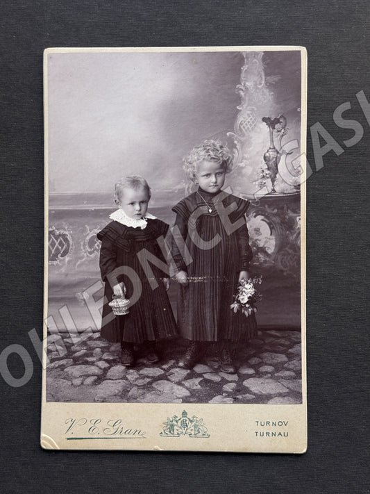 Stará fotografie Turnov dvě děti 1904 (M20059)