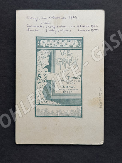 Stará fotografie Turnov dvě děti 1904 (M20059)