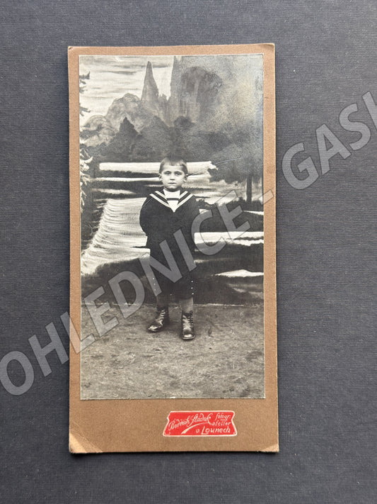 Stará fotografie Louny chlapec v námořnickém obleku (M20062)