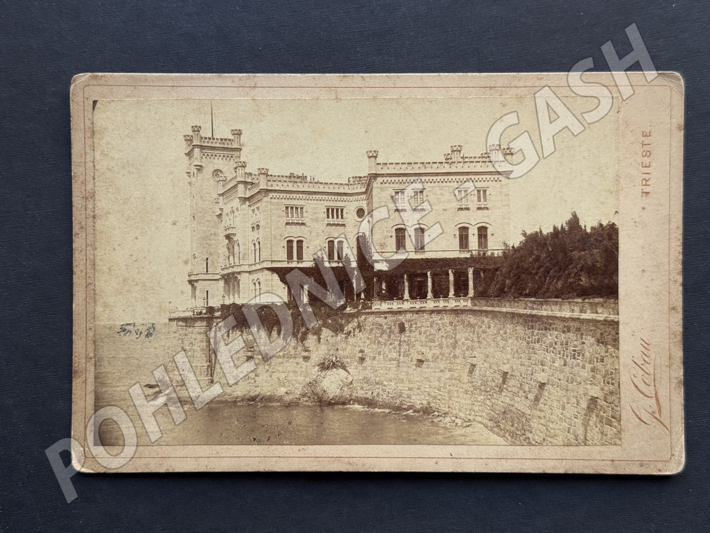 Stará fotografie Trieste Miramare hrad u moře (M20067)