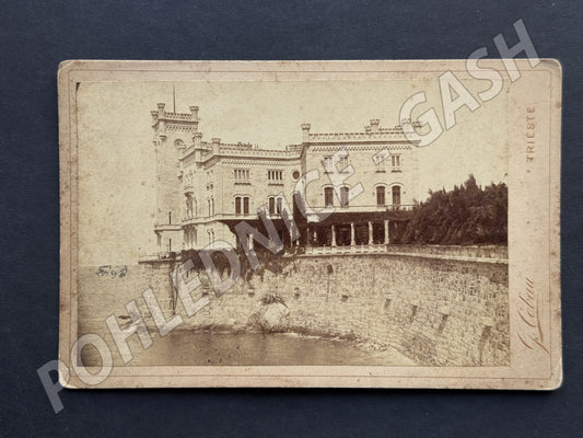 Stará fotografie Trieste Miramare hrad u moře (M20067)
