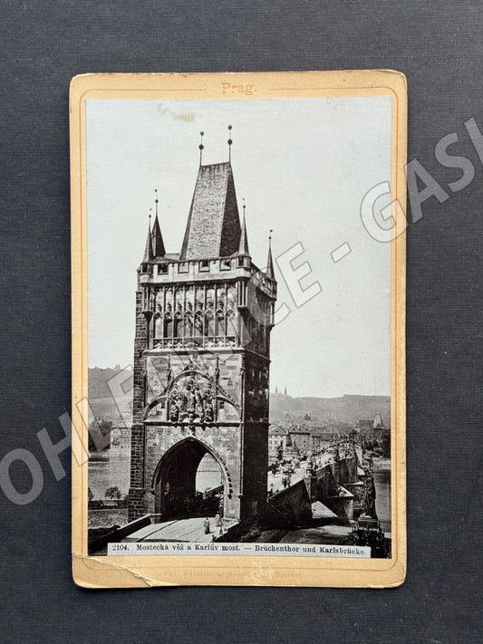 Stará fotografie Praha Mostecká věž a Karlův most (M20069)