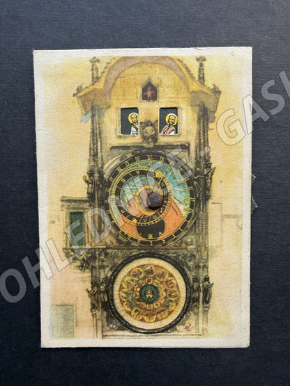 Pohlednice Praha Orloj kolorovaná kresba (M20084)