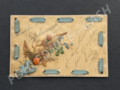 Pohlednice Rakousko Blahopřání sušené květy 1898 (M20115)