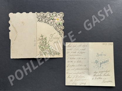 Pohlednice Srdečné přání skládaná 1903 (M20116)