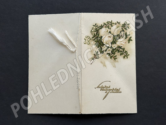 Pohlednice Svatební blahopřání kytice (M20118)