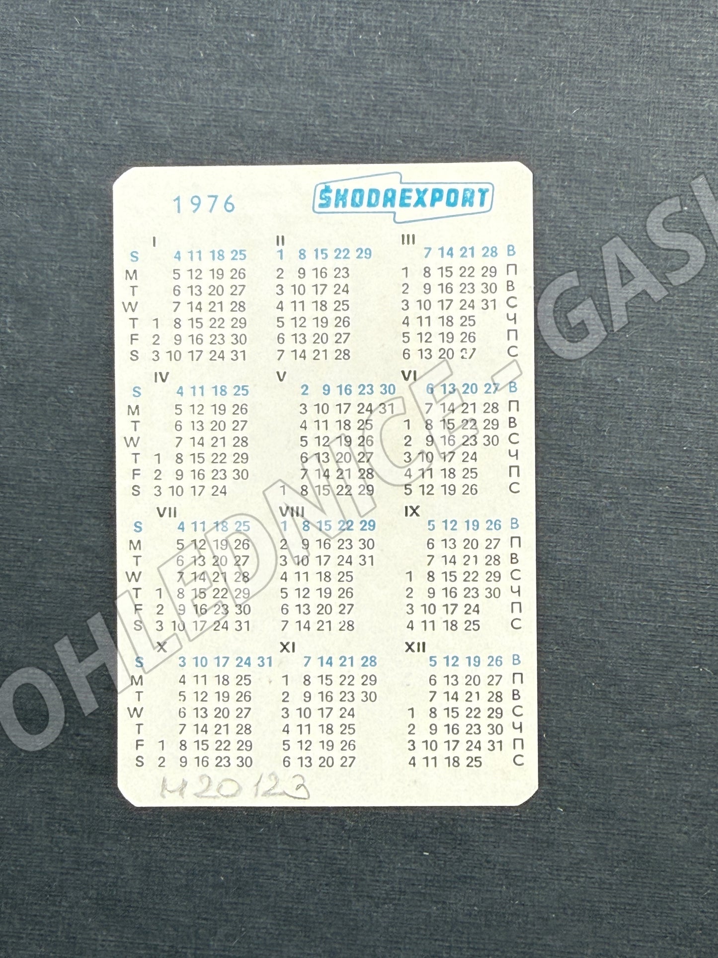 KALENDÁŘ Kladruby kostel 1976 ŠKODA(M20123)