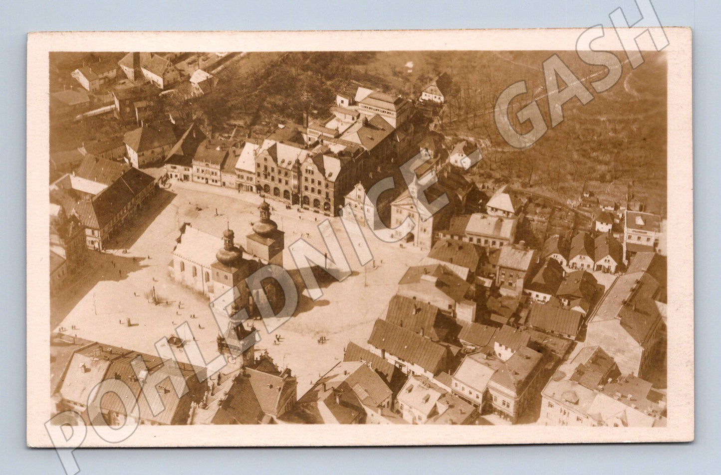 Pohlednice Náchod náměstí letecký pohled 1925 (M20134)