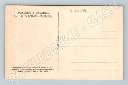 Pohlednice Náchod náměstí letecký pohled 1925 (M20134)
