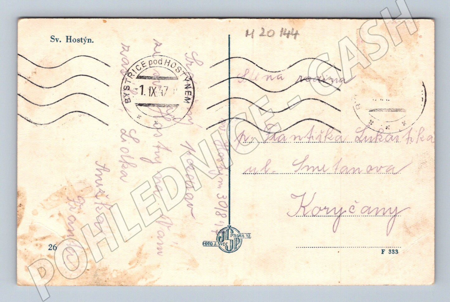 Pohlednice Svatý Hostýn 1944 (M20144)