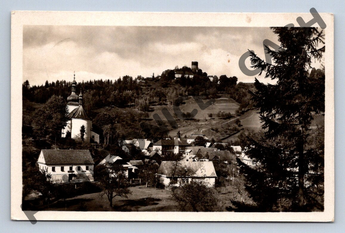 Pohlednice Svojanov zámek odeslaná 1948 (M2015)