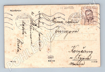 Pohlednice Pelhřimov náměstí 1947 (M20150)