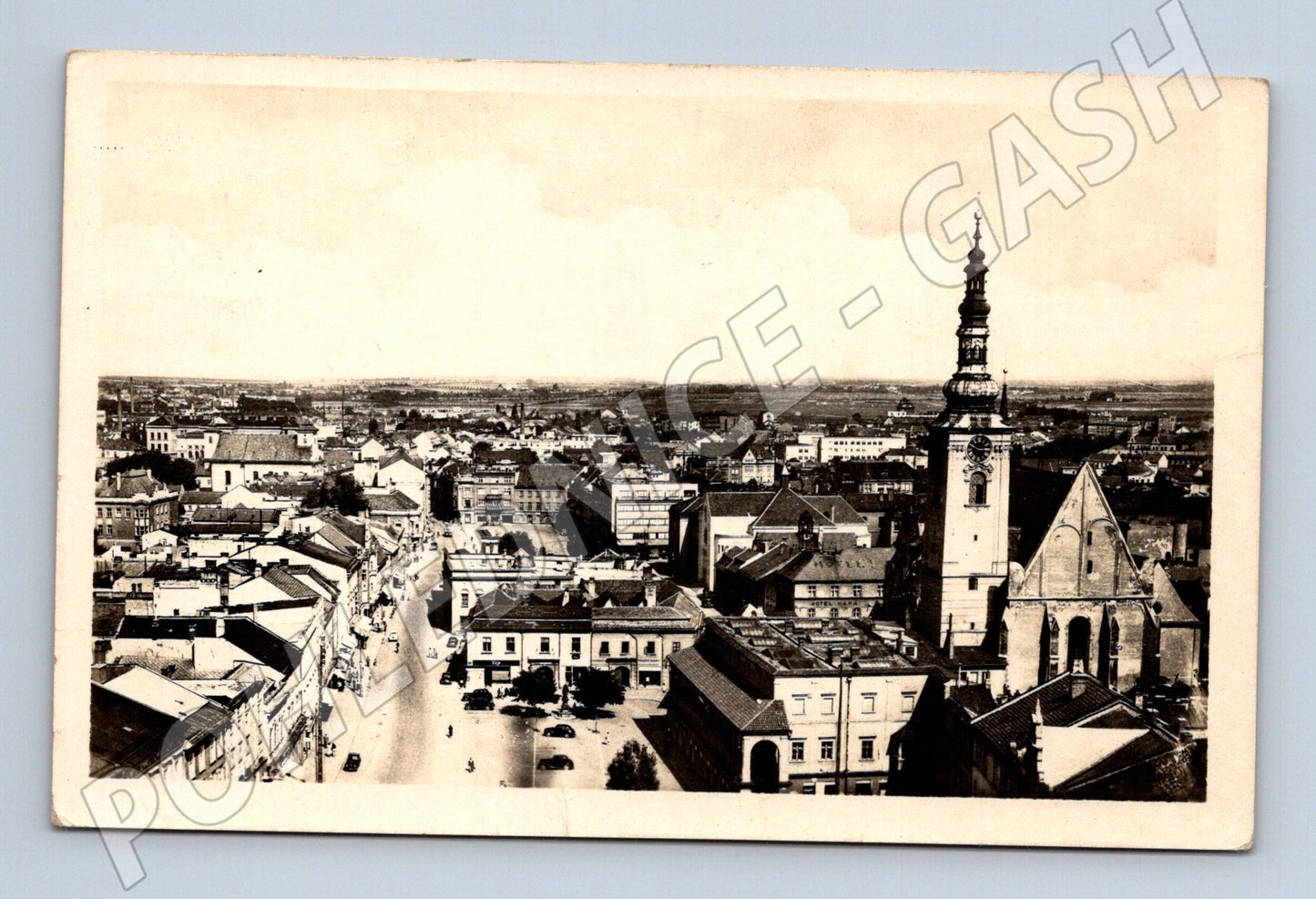 Pohlednice Prostějov centrum města cca 1950 (M20151)