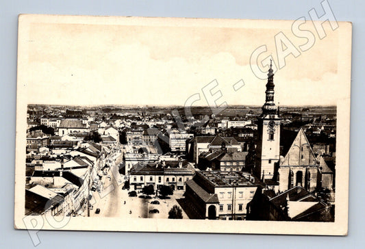 Pohlednice Prostějov centrum města cca 1950 (M20151)
