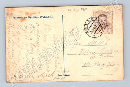 Pohlednice přehrada Bystřička Valašsko 1949 (M20178)