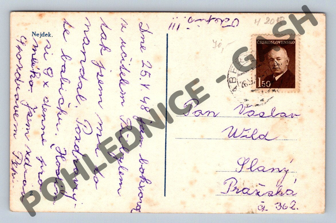 Pohlednice Nejdek PP 1948 (M2018)