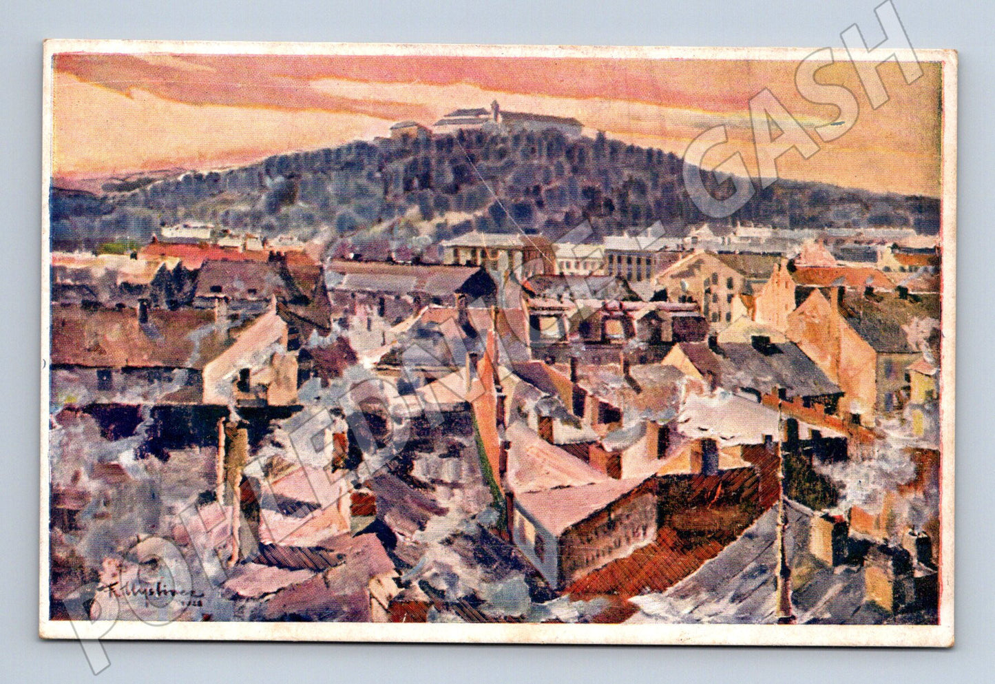 Pohlednice Brno Špilberk malovaná Fr Myslivec (M20187)