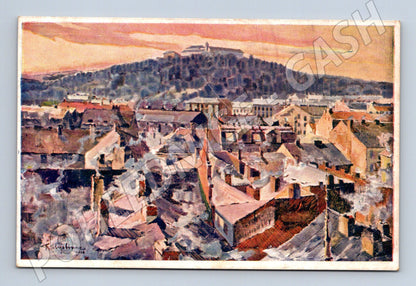 Pohlednice Brno Špilberk malovaná Fr Myslivec (M20187)