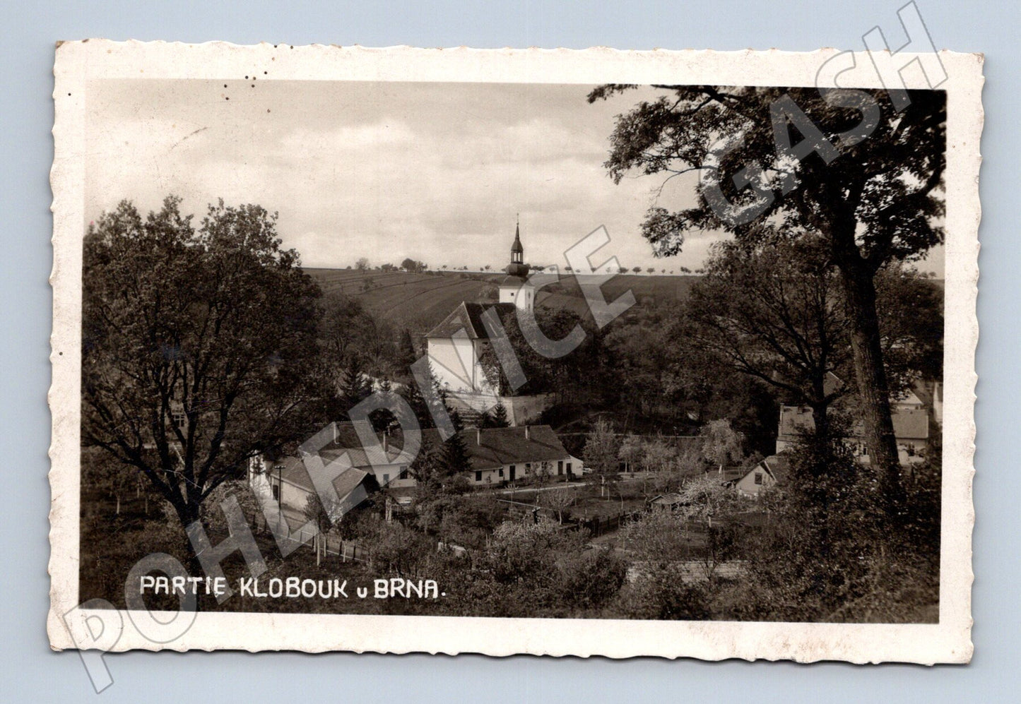 Pohlednice Klobouky u Brna kostel 1943 (M20219)