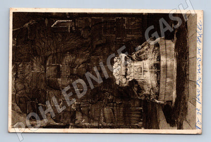 Pohlednice Karlovy Vary Zámecký pramen dolní 1940 (M20223)