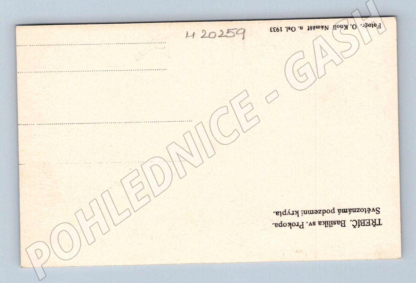 Pohlednice Třebíč bazilika sv Prokopa krypta 1933 (M20259)