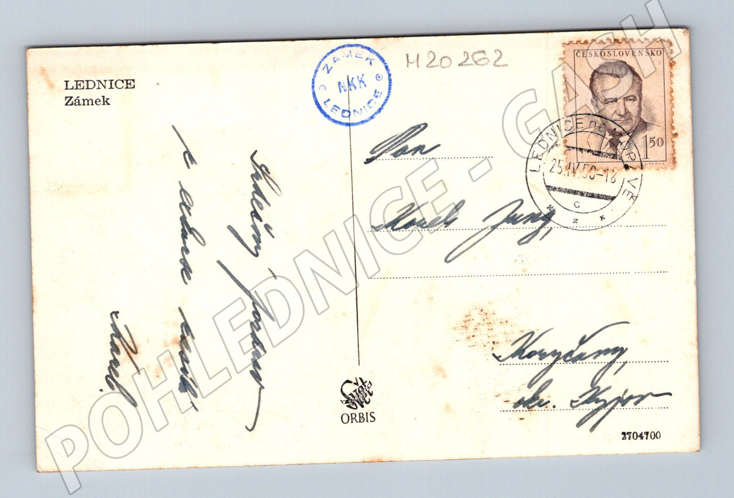 Pohlednice Lednice zámek 1950 (M20262)