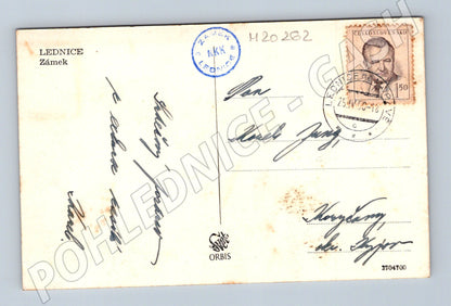 Pohlednice Lednice zámek 1950 (M20262)