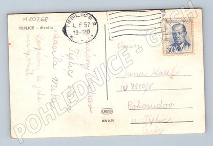 Pohlednice Teplice divadlo 1957 (M20268)