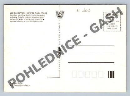 Pohlednice JZD Slušovice – nositel Řádu práce (M203)