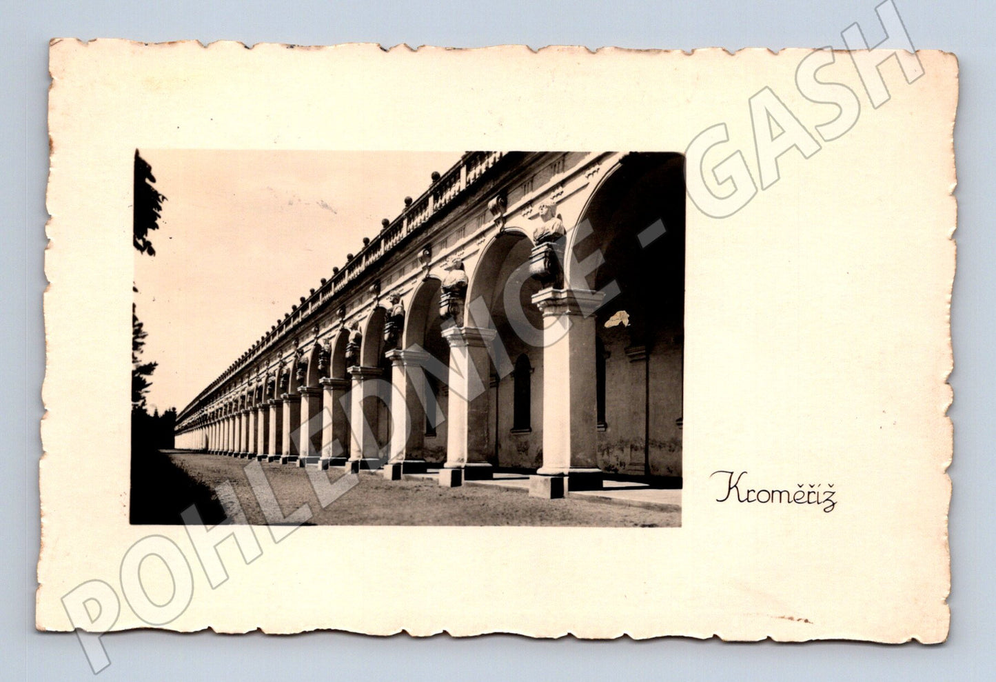 Pohlednice Kroměříž kolonáda Květná zahrada 1937 (M20300)