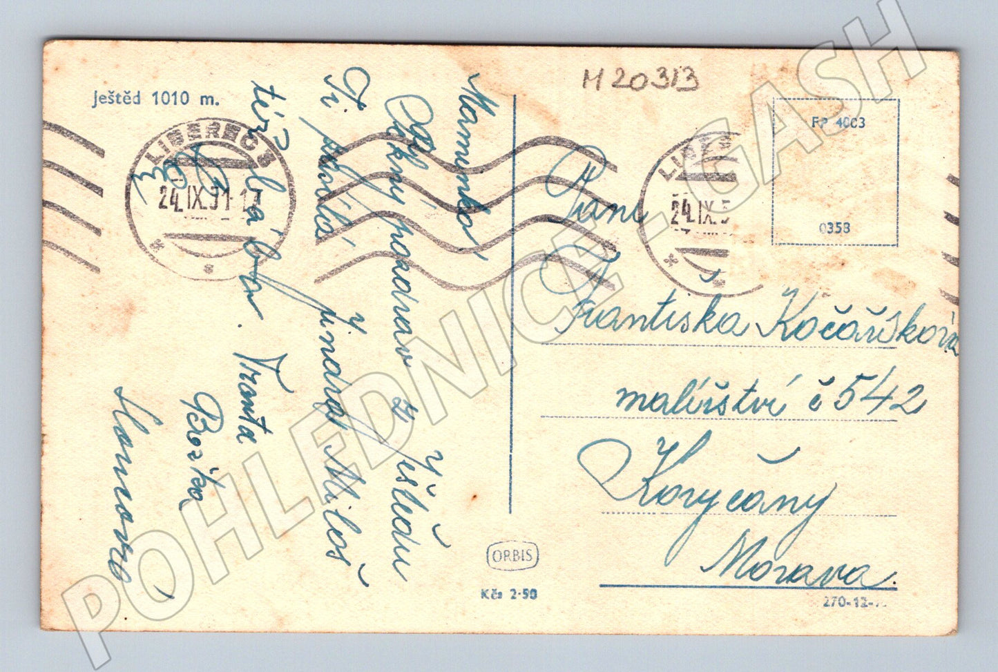 Pohlednice Ještěd hotel Liberec 1951 (M20313)