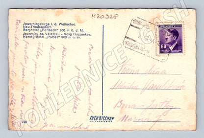 Pohlednice Javorníky hotel Portáš zimní 1941 (M20328)