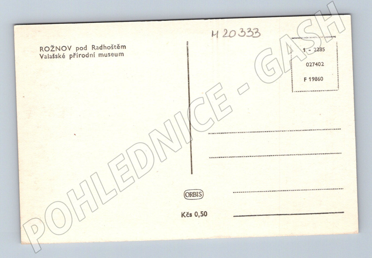 Pohlednice Rožnov muzeum dřevěný kostel (M20333)