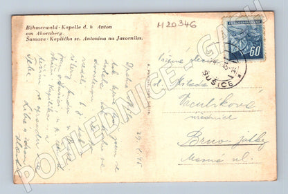 Pohlednice Javorník kaplička sv Antonína 1951 (M20346)