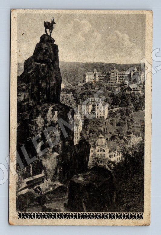 Pohlednice Karlovy Vary Jelení skok 1947 (M20370)