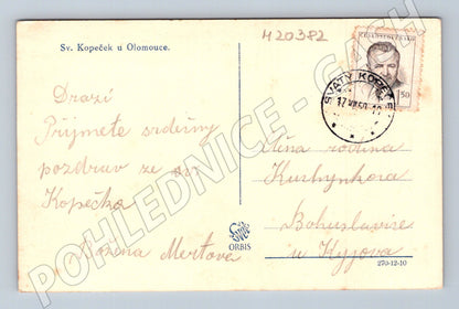 Pohlednice Svatý Kopeček u Olomouce 1954 (M20382)